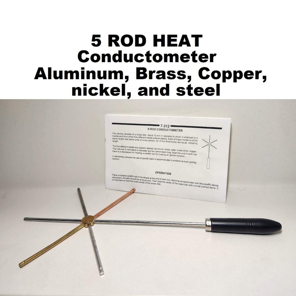 Heat Conductometer Rod Science Chemistry Physics Tool Aluminum brass copper